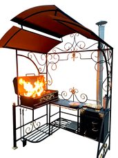 Мангал с крышей, печью и крышкой барбекю "Симпозиум"
